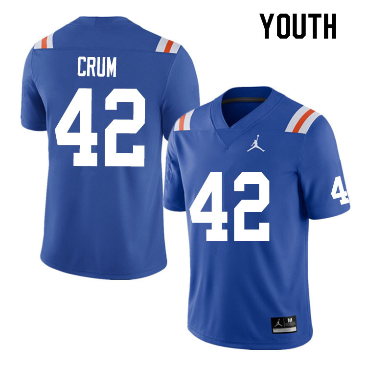 Youth #42 Quaylin Crum Florida Gators College Football Jerseys Sale-Throwback - Click Image to Close